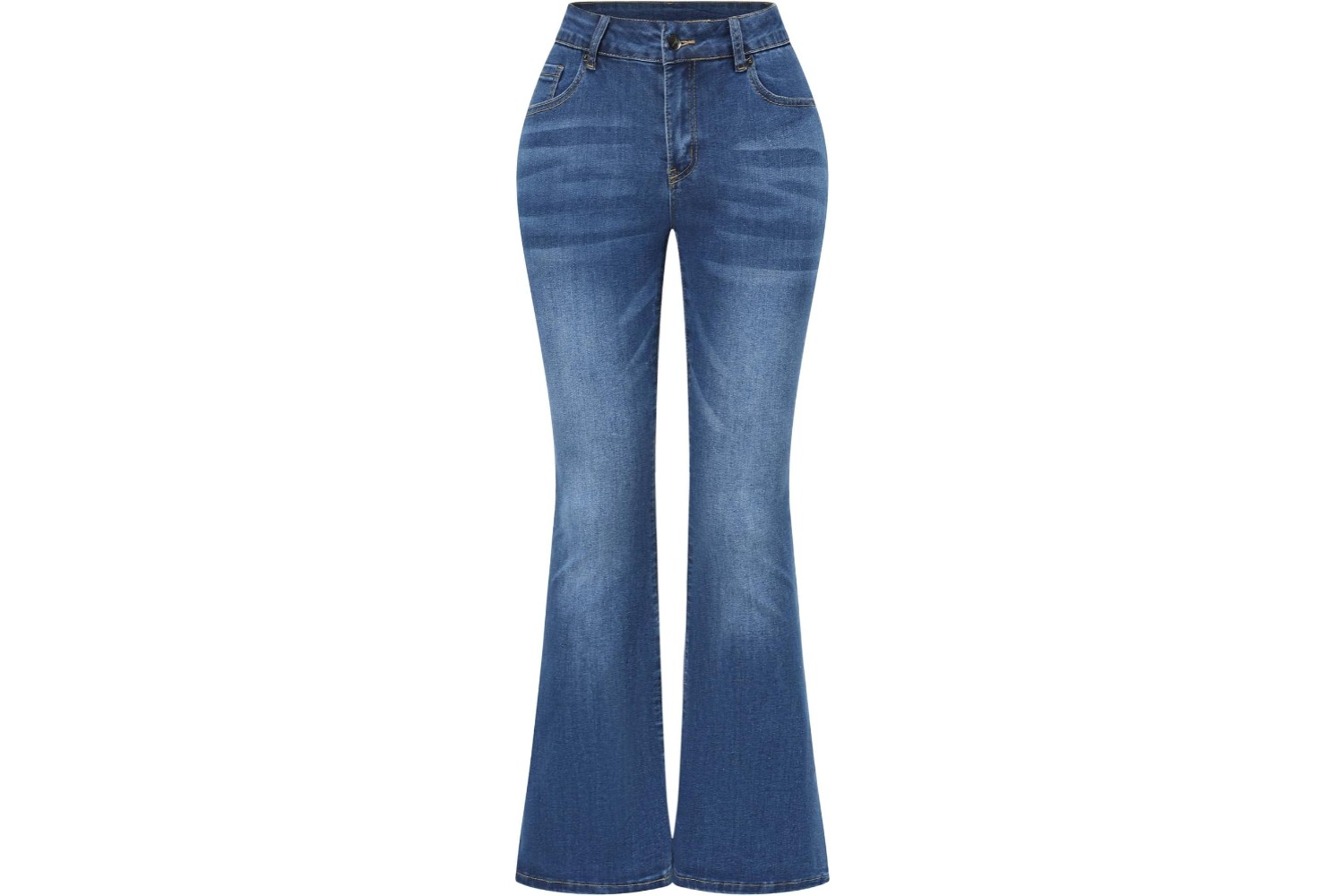 Womens Stretchy Mid Rise Flare Jeans